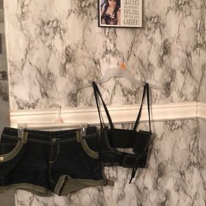 Used size 7 mskn lucky 2 piece jean short set